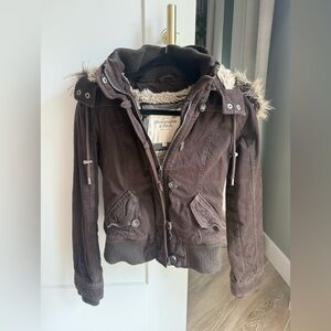 Abercrombie & Fitch Dark Brown Hooded Jacket